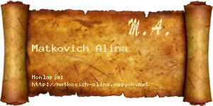 Matkovich Alina névjegykártya